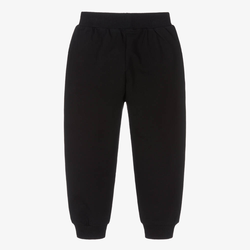 Burberry-Girls Black Cotton Logo Joggers | Childrensalon Outlet