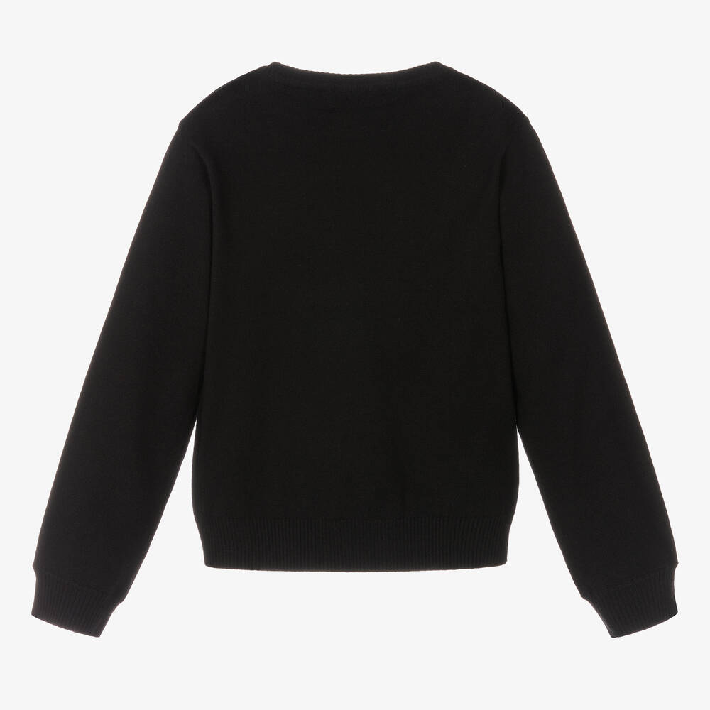 Byblos-Girls Black Knitted Logo Sweater | Childrensalon Outlet