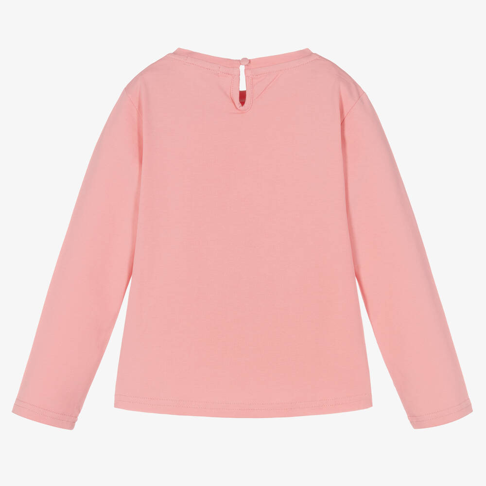 Burberry-Girls Pink Cotton Logo Top | Childrensalon Outlet