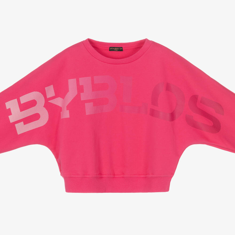 Burberry-Girls Pink Logo Sweatshirt | Childrensalon Outlet