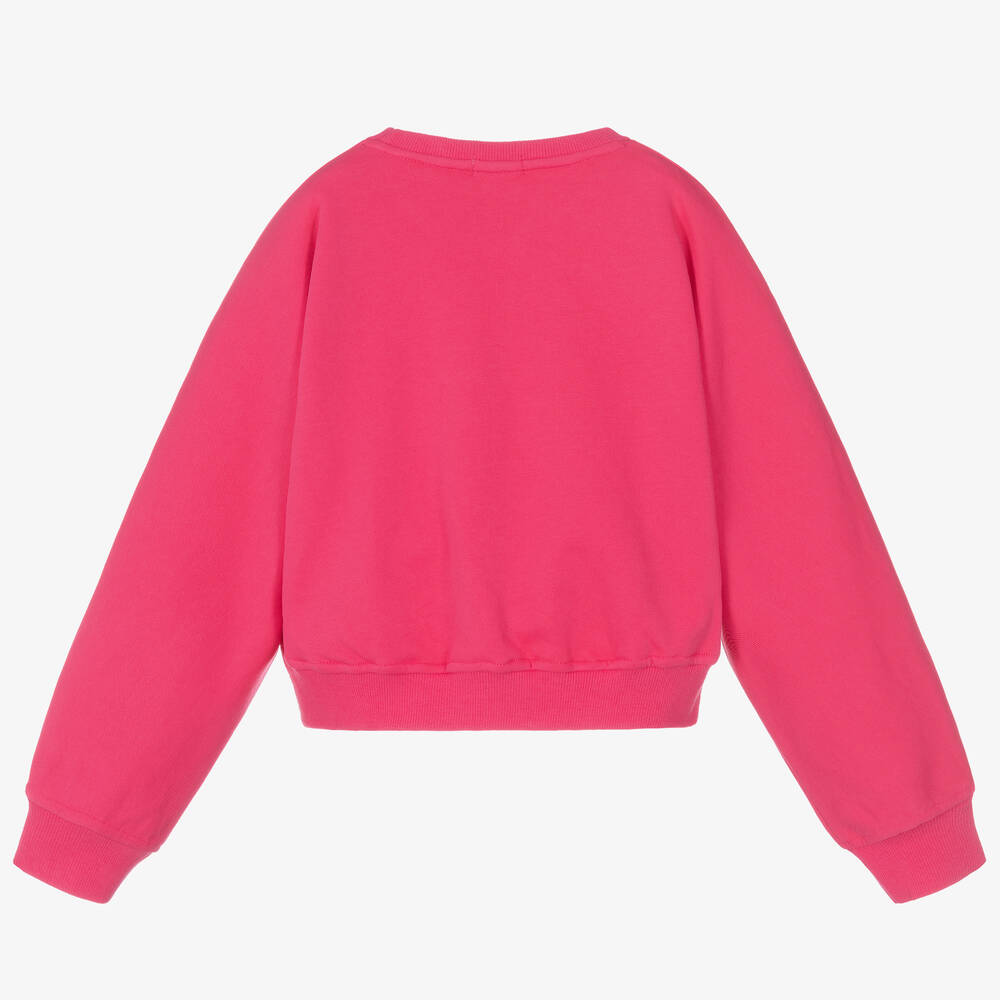 Burberry-Girls Pink Logo Sweatshirt | Childrensalon Outlet
