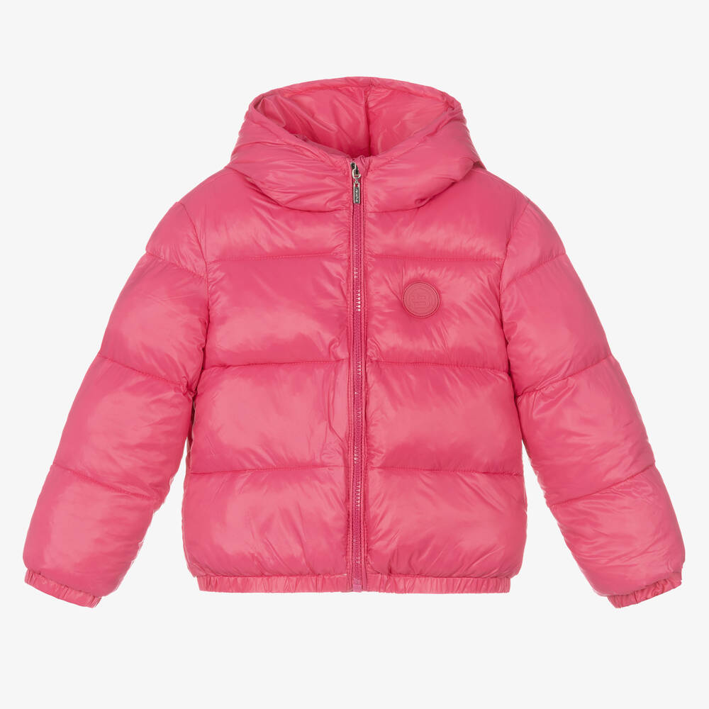 Byblos - Girls Pink Puffer Jacket | Childrensalon Outlet