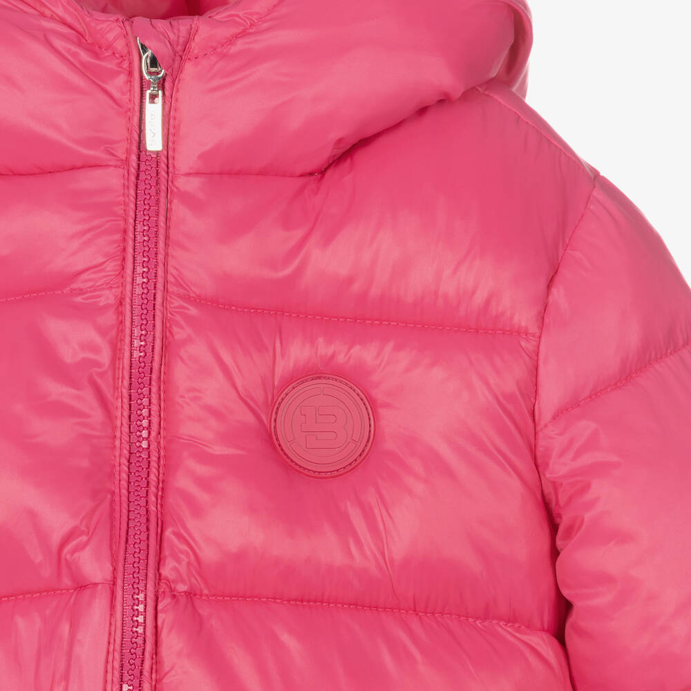 Burberry-Girls Pink Puffer Jacket | Childrensalon Outlet
