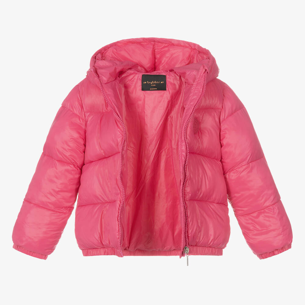 Burberry-Girls Pink Puffer Jacket | Childrensalon Outlet