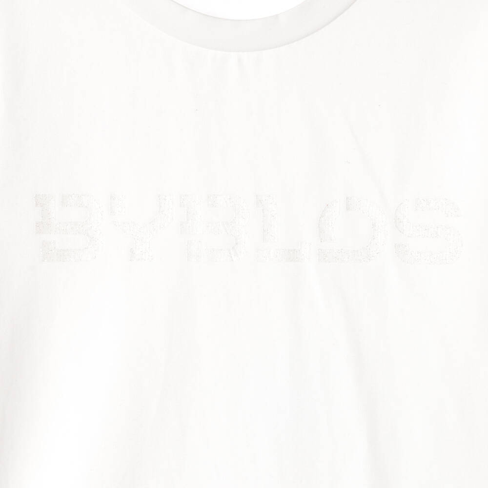 Byblos-Girls White Cotton Logo Top | Childrensalon Outlet