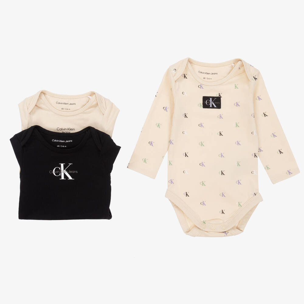 Calvin Klein Jeans - Baby Cotton Bodyvests (3 Pack) | Childrensalon