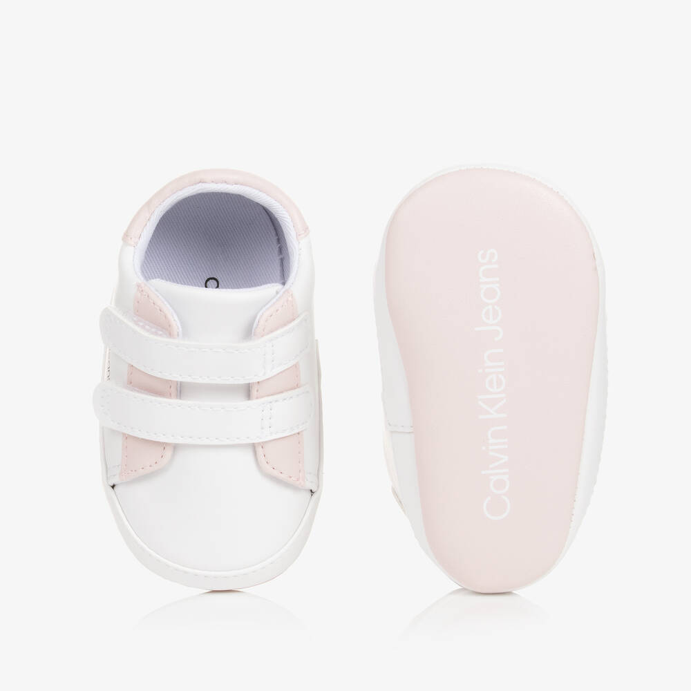 Calvin Klein Baby Girls Pink White Pre Walker Trainers Childrensalon Outlet