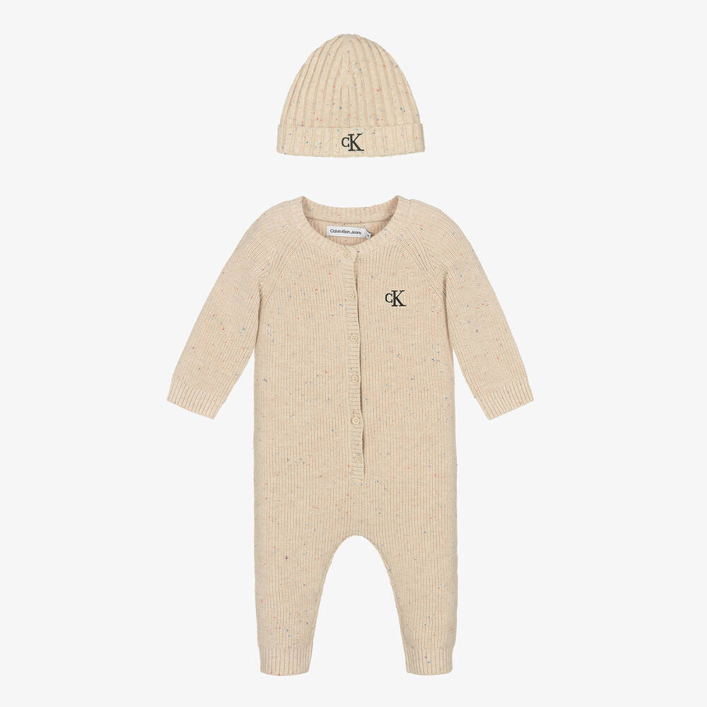 Calvin Klein - Baumwollstrampler-Geschenkset beige | Childrensalon