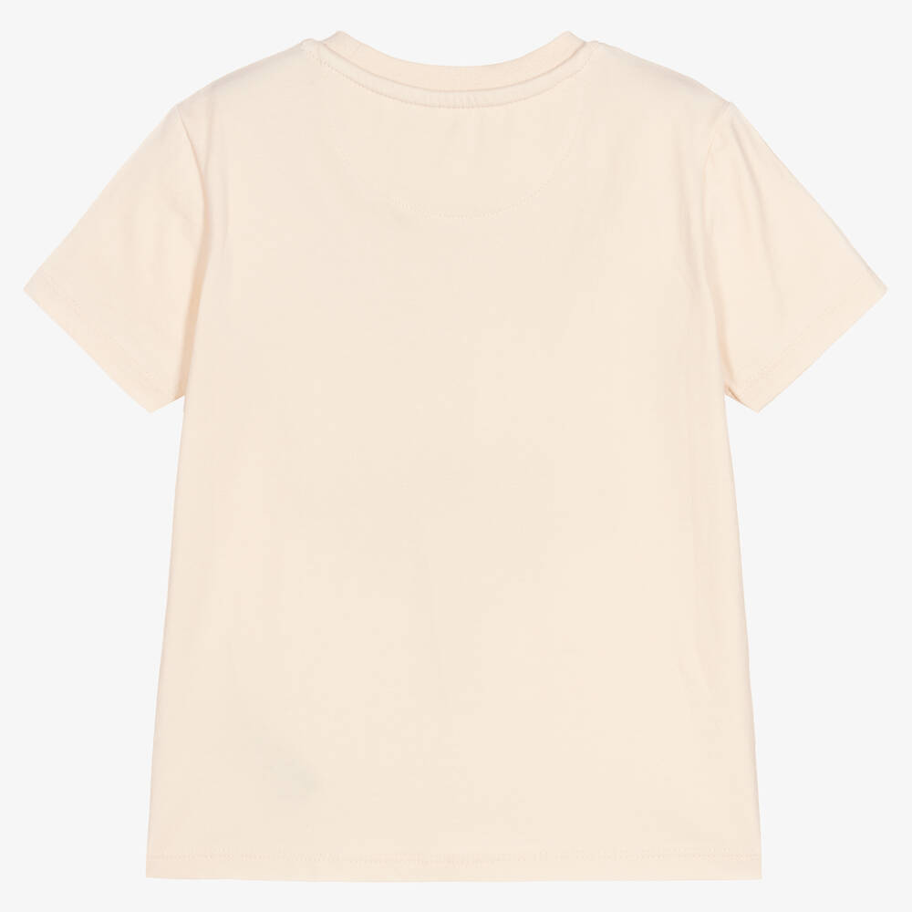 Calvin Klein Jeans-تيشيرت قطن جيرسي لون بيج فاتح للأطفال | Childrensalon Outlet