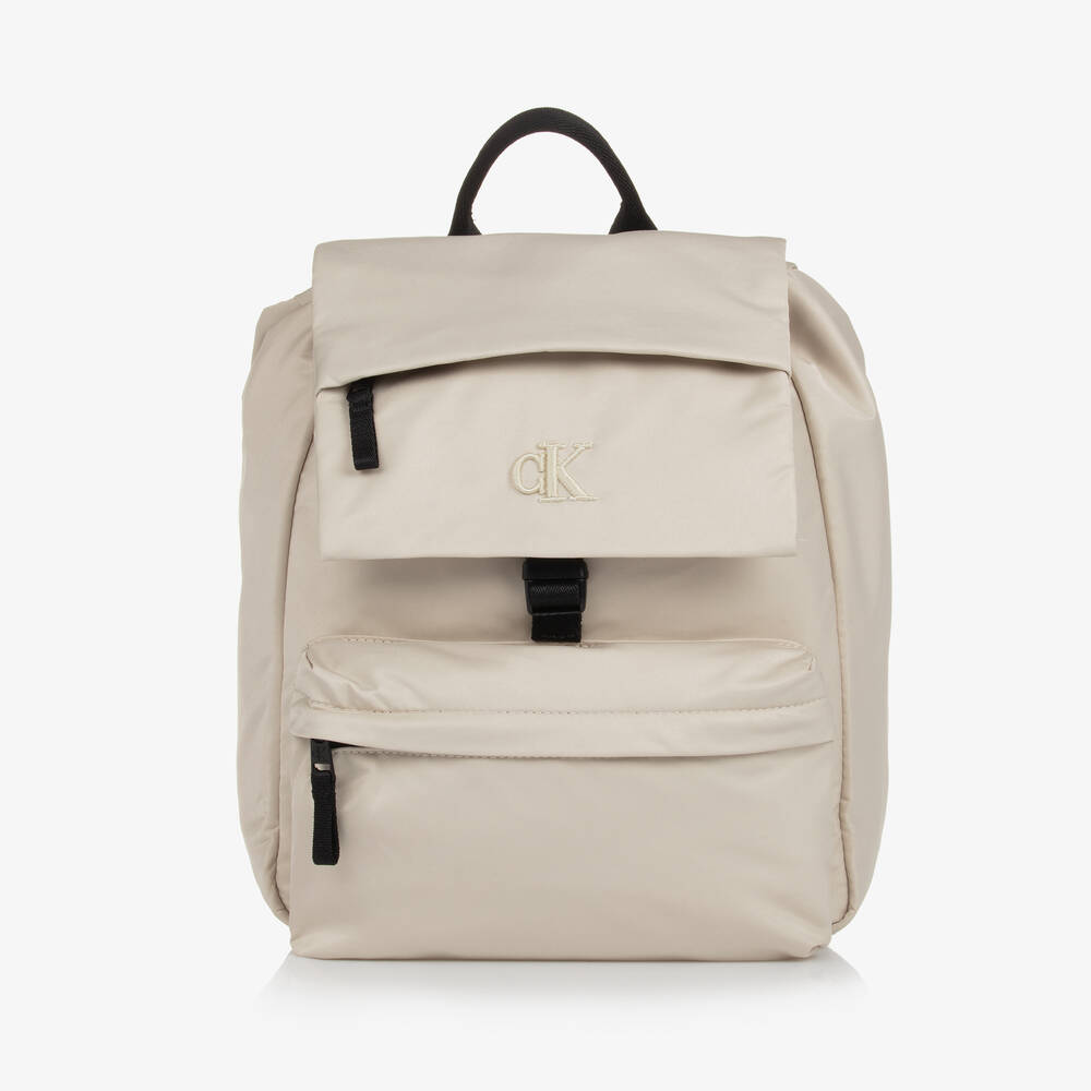 Calvin Klein-Beige Monogram Backpack (33cm) | Childrensalon Outlet