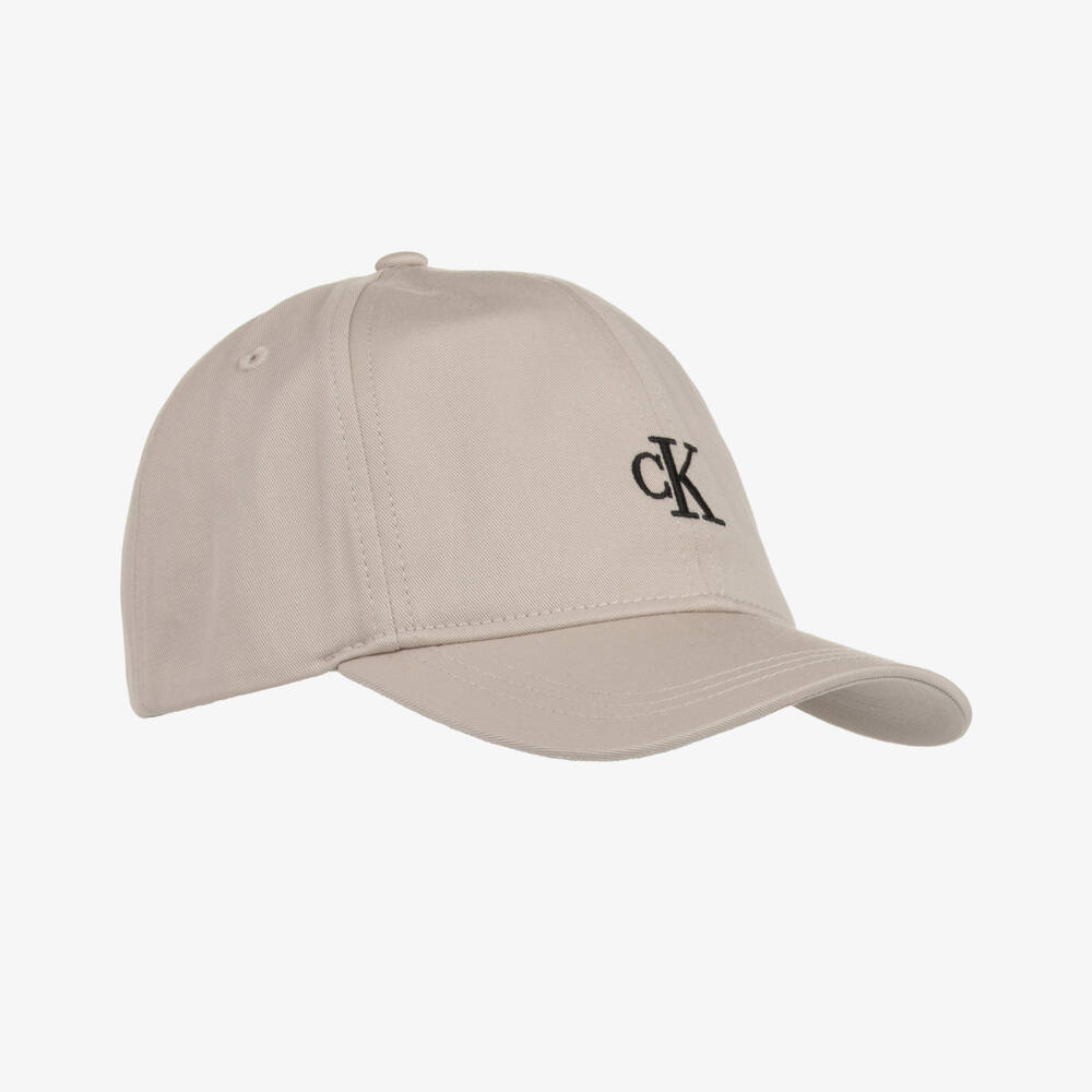 Calvin Klein-قبعة أطفال بيج من القطن العضوي | Childrensalon Outlet