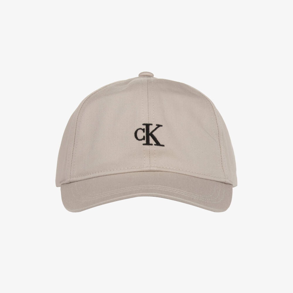 Calvin Klein-قبعة أطفال بيج من القطن العضوي | Childrensalon Outlet