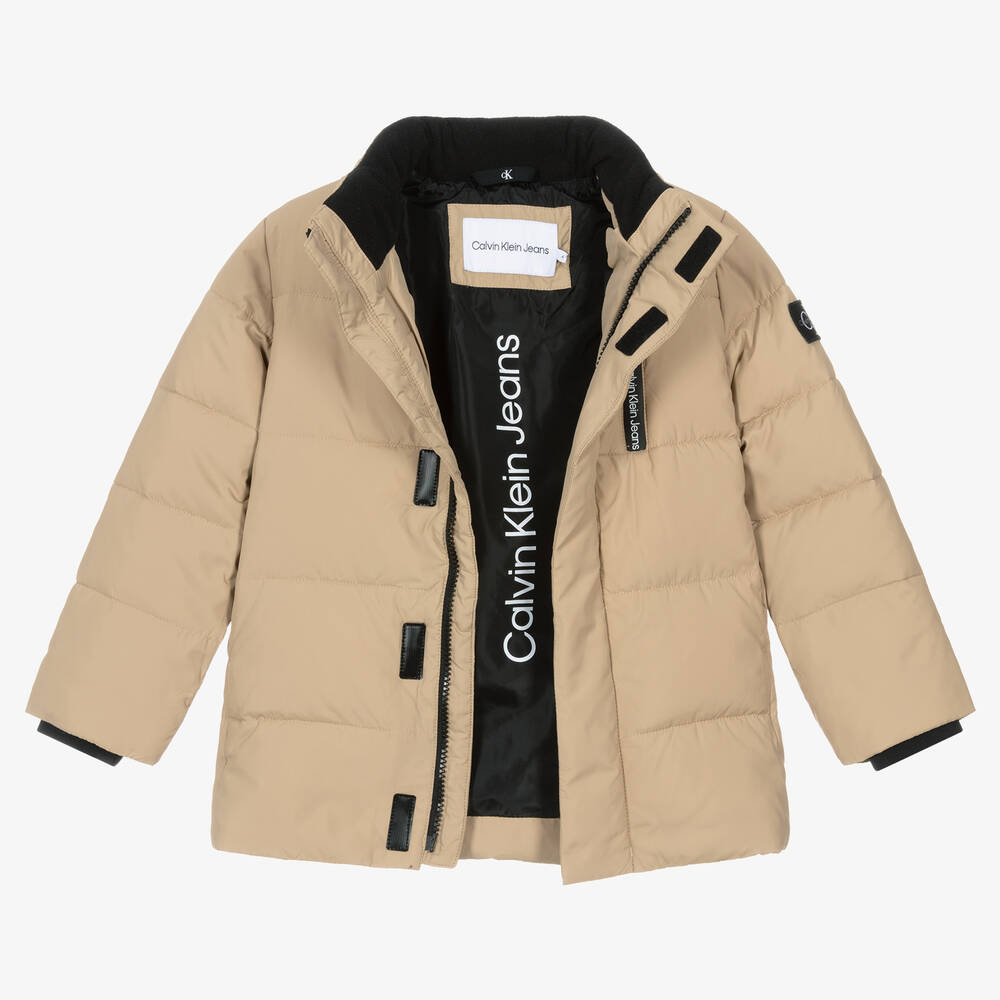 Calvin klein beige coat new arrivals