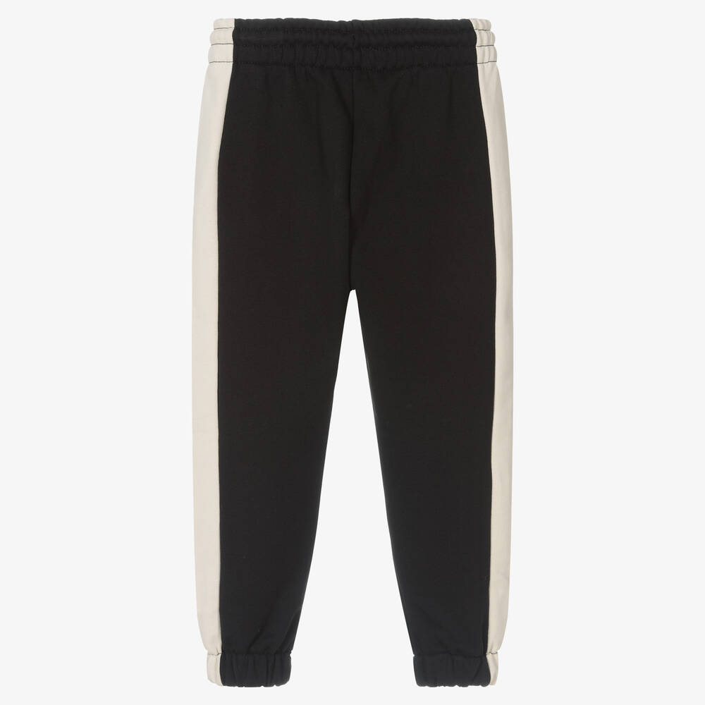 Calvin Klein Jeans-Black & Beige Cotton Joggers | Childrensalon Outlet