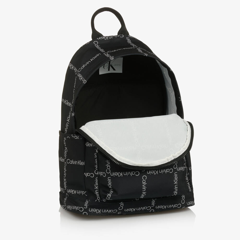 Calvin Klein-Black Canvas CK Logo Backpack (40cm) | Childrensalon Outlet