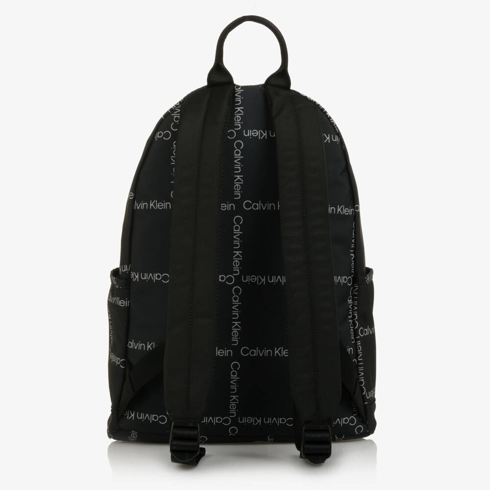 Calvin Klein-Black Canvas CK Logo Backpack (40cm) | Childrensalon Outlet
