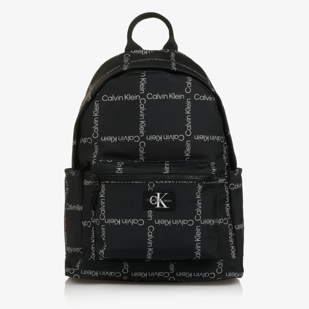 Calvin Klein-Black Canvas CK Logo Backpack (40cm) | Childrensalon Outlet