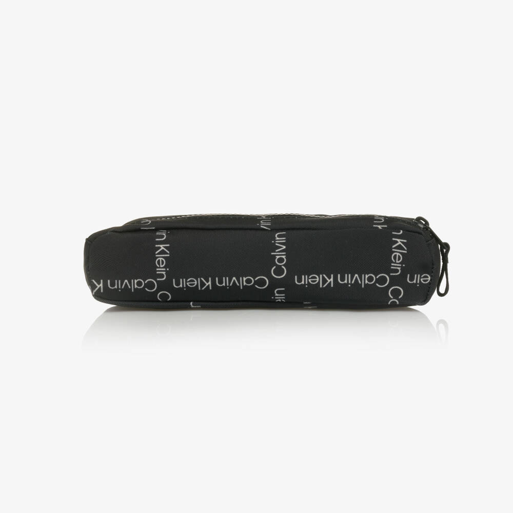 Calvin Klein-Black Canvas CK Logo Pencil Case (23cm) | Childrensalon Outlet