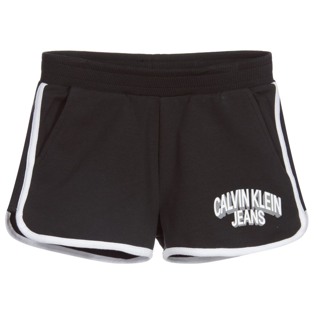 Calvin Klein Jeans - Black Cotton Jersey Shorts | Childrensalon