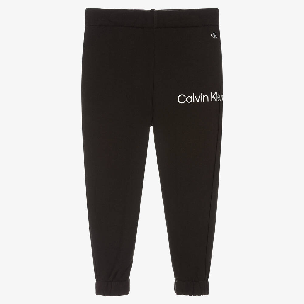 Calvin Klein Jeans - Black Cotton Logo Joggers | Childrensalon