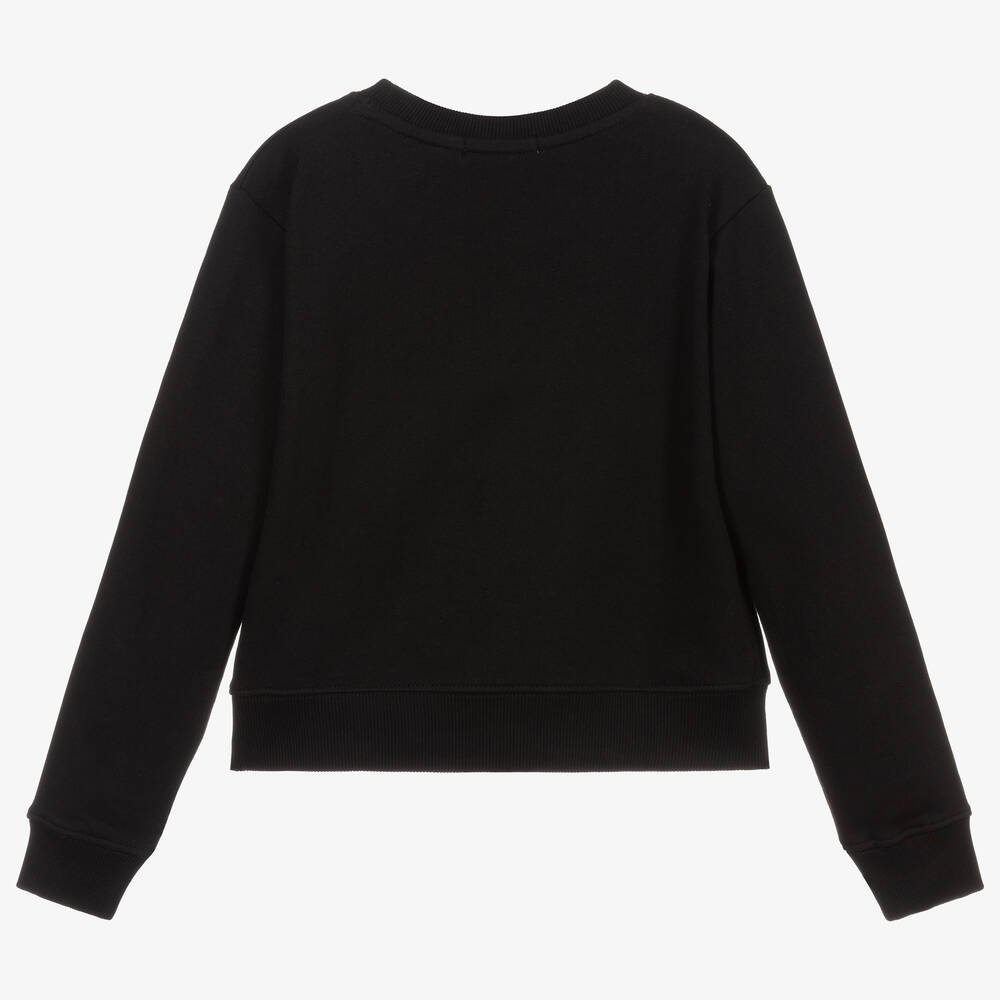 Calvin Klein Jeans-Black Cotton Sweatshirt | Childrensalon Outlet