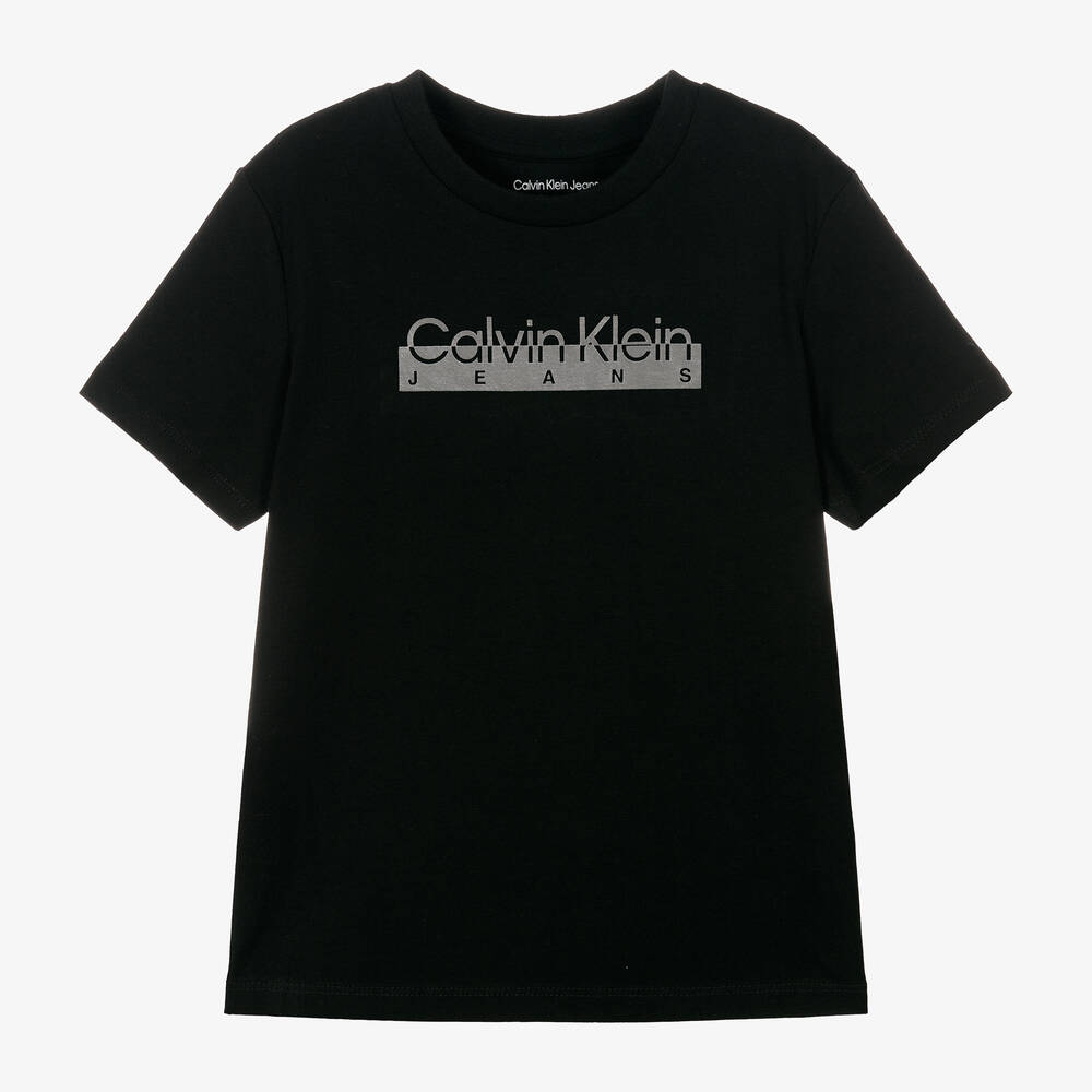 Calvin Klein-Черная хлопковая футболка | Childrensalon Outlet