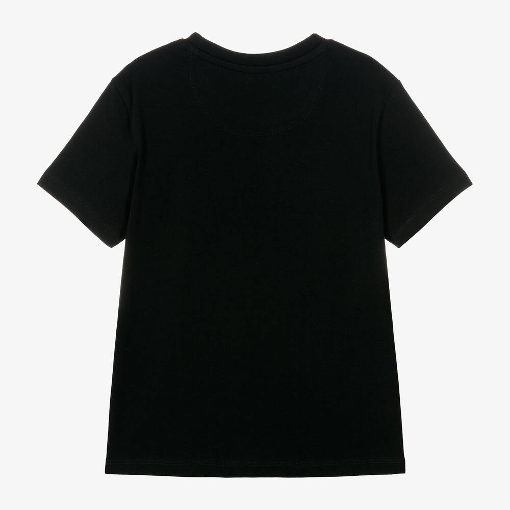 Calvin Klein-Black Cotton T-Shirt | Childrensalon Outlet