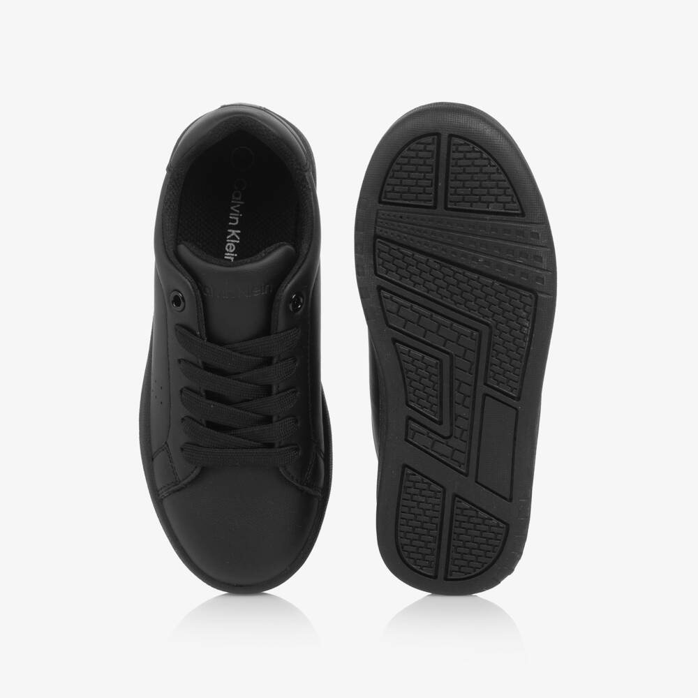 Calvin Klein-حذاء رياضي أسود برباط من الجلد الصناعي | Childrensalon Outlet