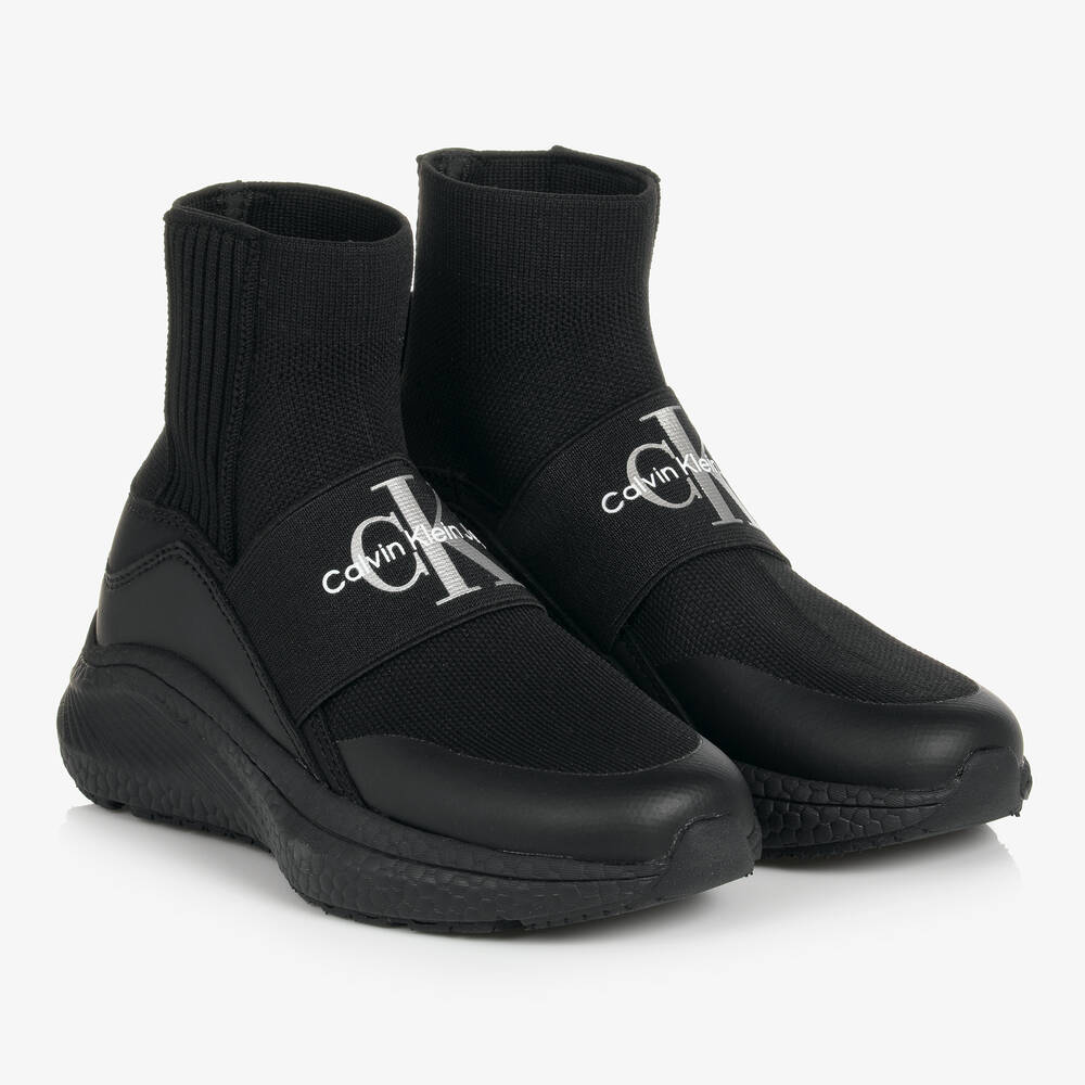 Calvin Klein - Schwarze gestrickte Socken-Sneakers | Childrensalon