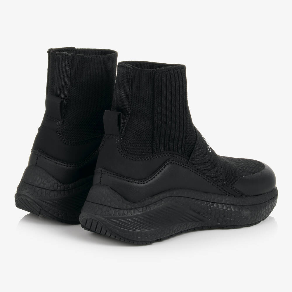 Calvin Klein Black Knit Sock Trainers Childrensalon Outlet