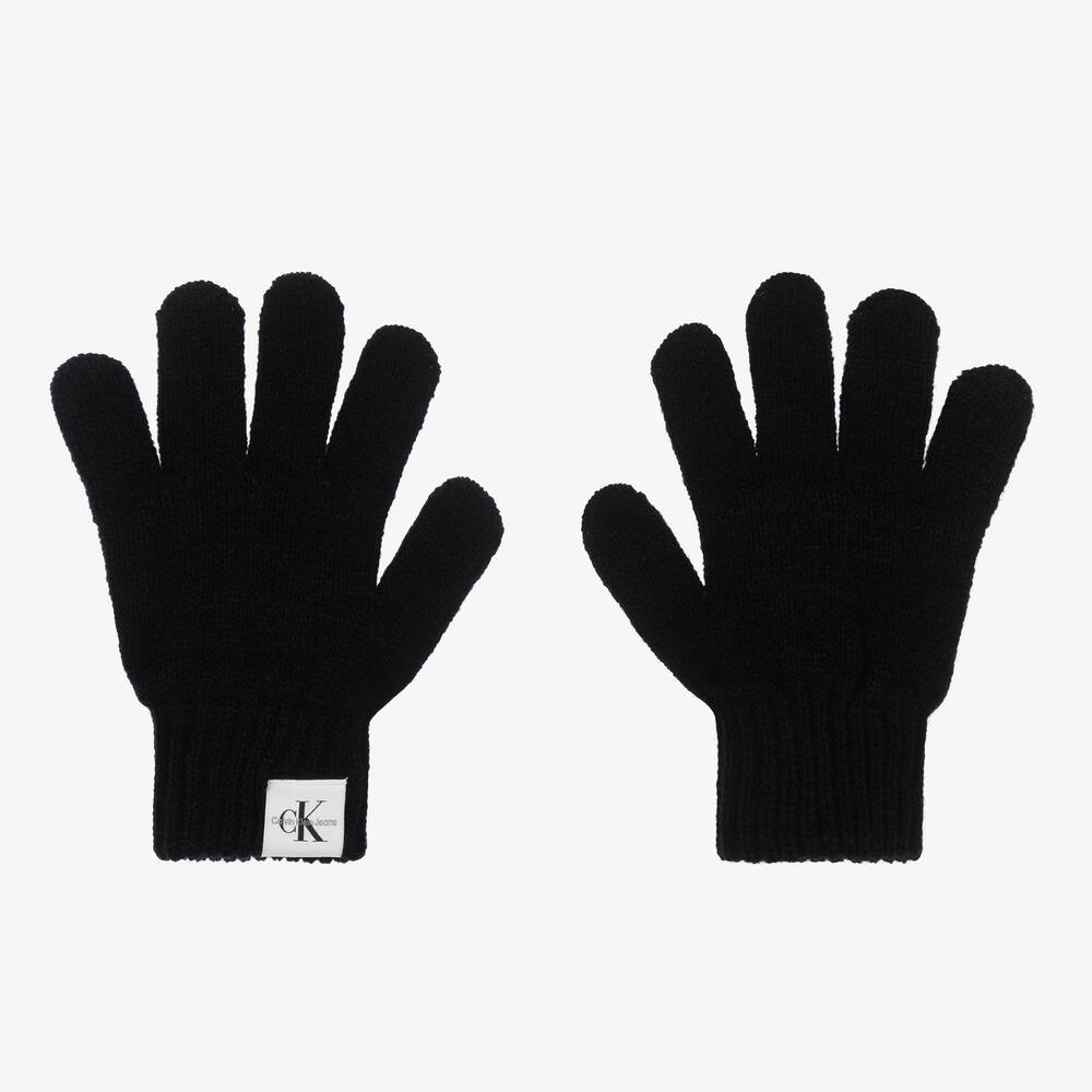 Calvin Klein - Black Knitted Gloves | Childrensalon