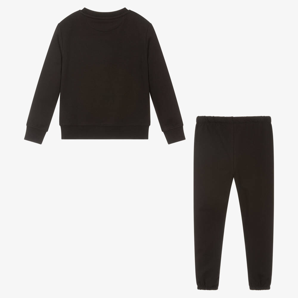 Calvin Klein Jeans-Black Logo Cotton Tracksuit | Childrensalon Outlet