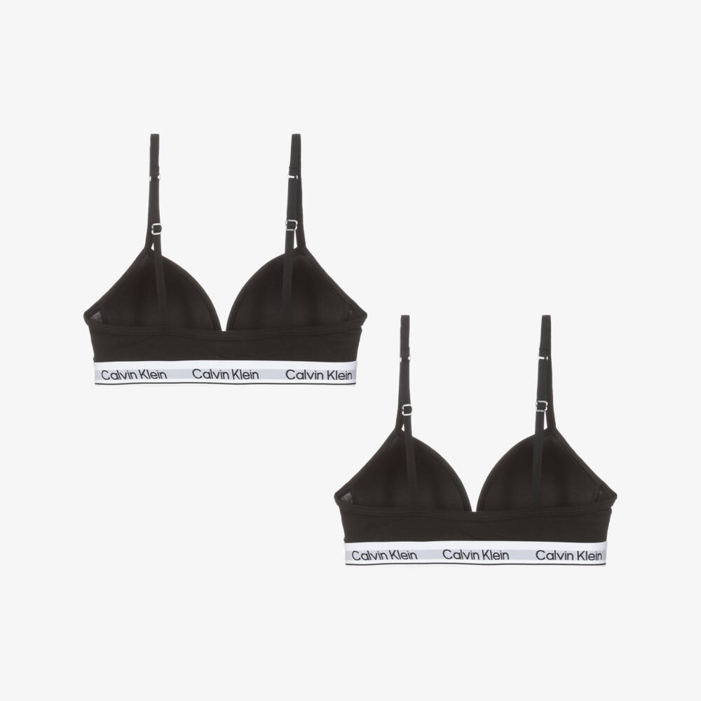 Calvin Klein-Black Logo Tape 2 Pack Bra Set | Childrensalon Outlet