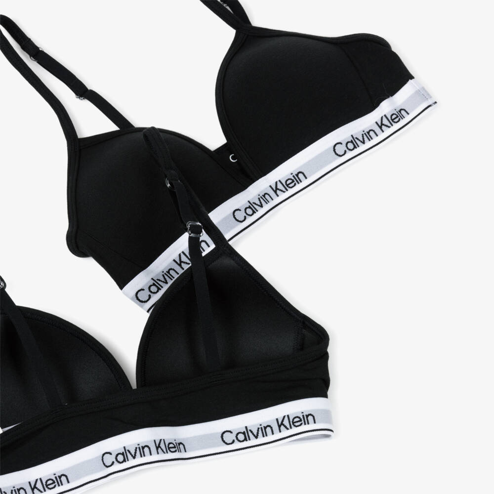 Calvin Klein-Black Logo Tape 2 Pack Bra Set | Childrensalon Outlet