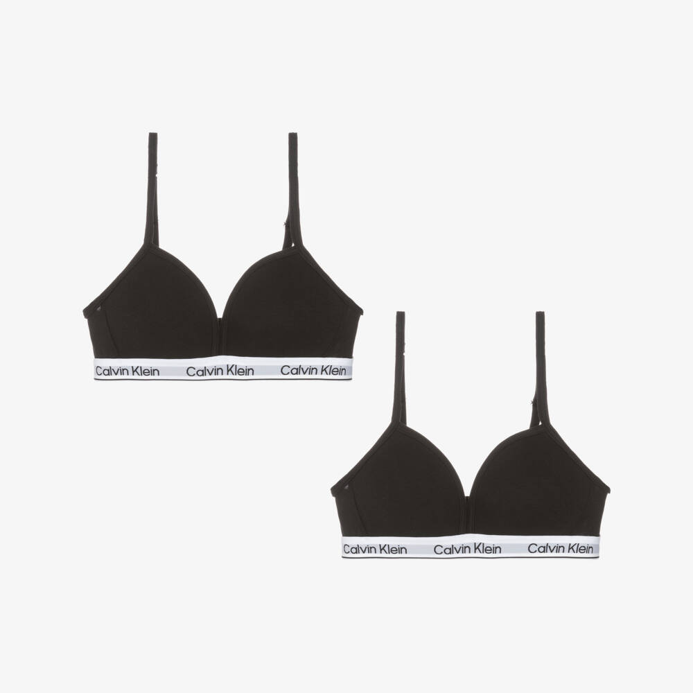 Calvin Klein-Black Logo Tape 2 Pack Bra Set | Childrensalon Outlet