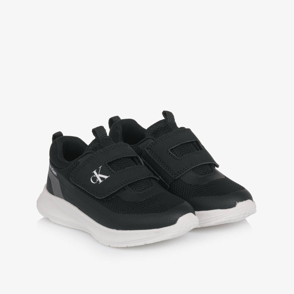 Calvin Klein-Black Mesh Trainers with Velcro Fastening | Childrensalon Outlet