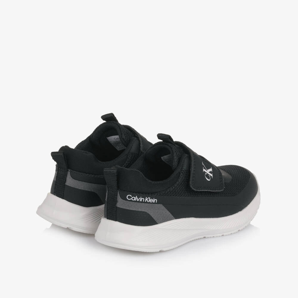 Calvin Klein-Black Mesh Trainers with Velcro Fastening | Childrensalon Outlet