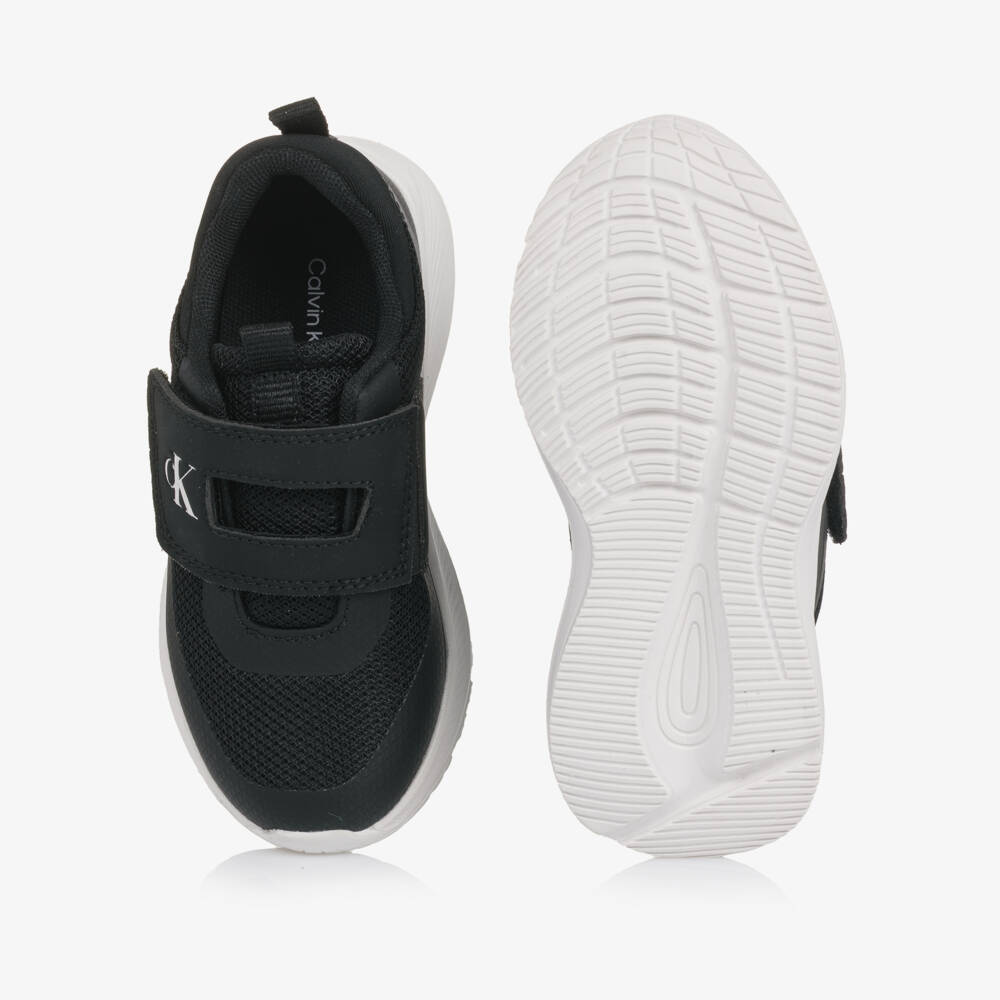 Calvin Klein-Black Mesh Trainers with Velcro Fastening | Childrensalon Outlet