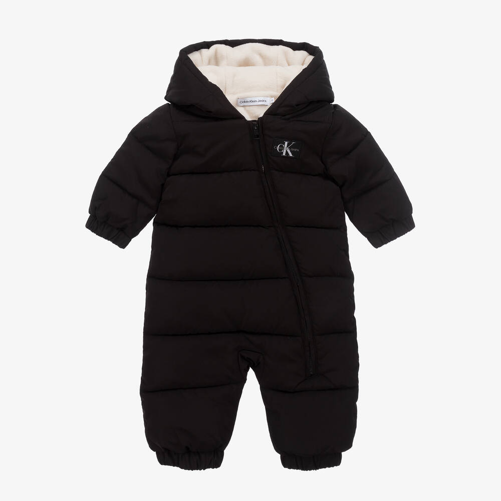 Calvin Klein - Black Padded Hooded Snowsuit | Childrensalon