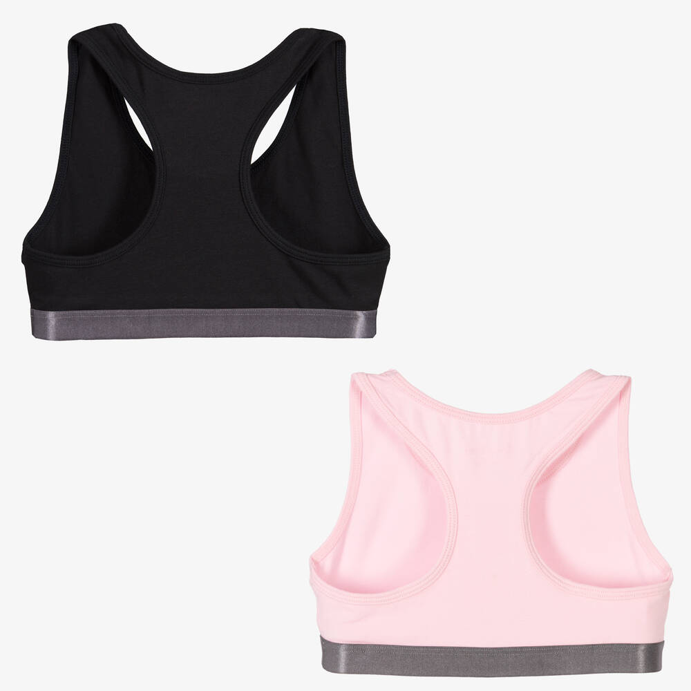 Calvin Klein-Black & Pink Cotton Crop Tops (2 Pack) | Childrensalon Outlet