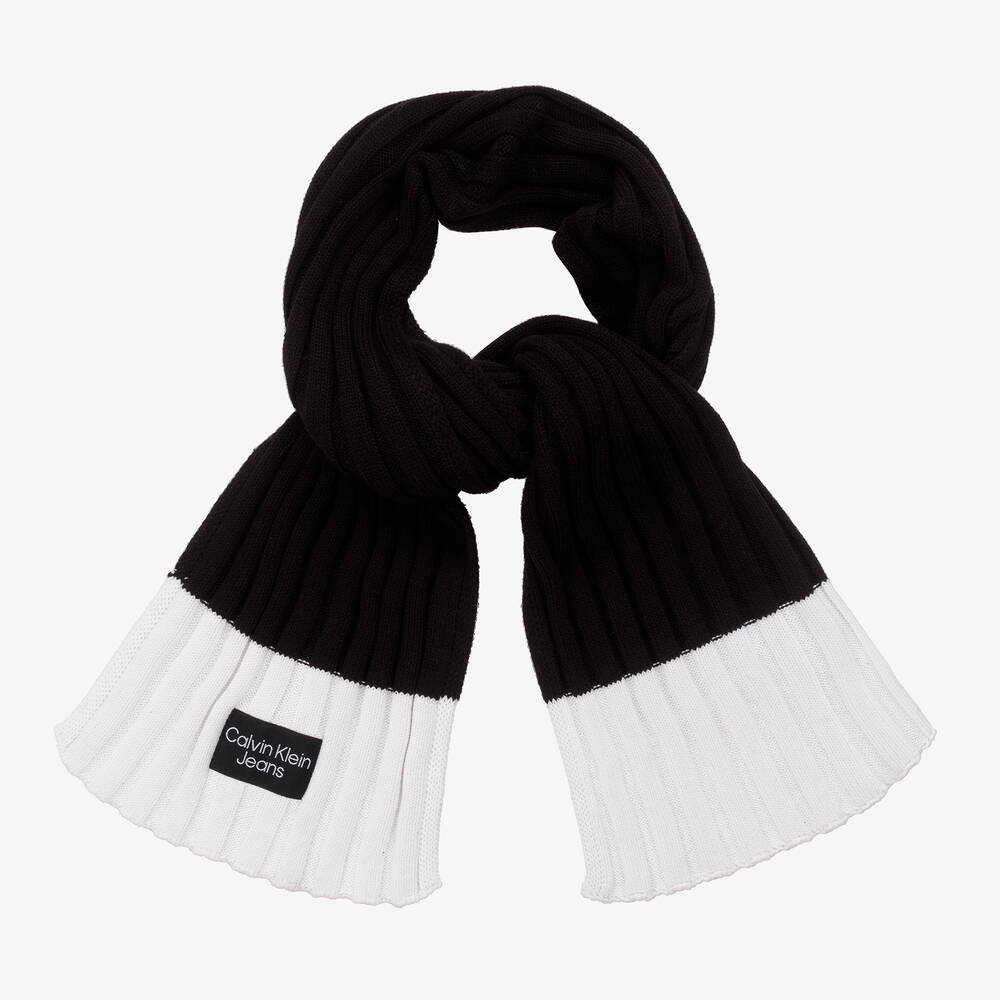 Calvin Klein Jeans - Черно-белый вязаный шарф | Childrensalon