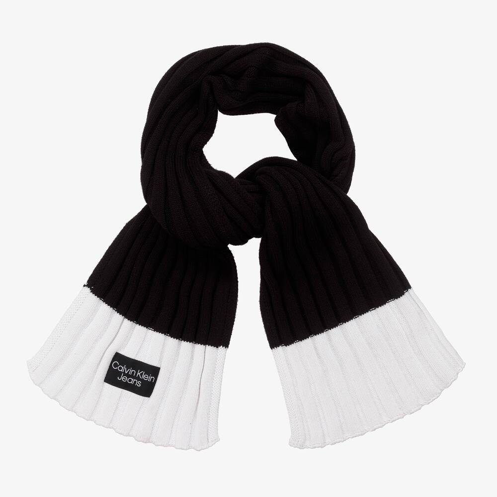 Calvin Klein Jeans - Black & White Knit Scarf | Childrensalon