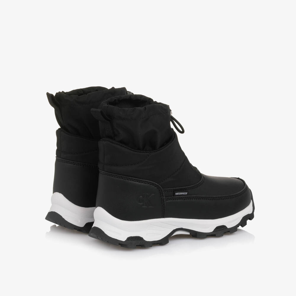 Calvin Klein-Black & White Snow Boots with Toggle & Zip | Childrensalon Outlet