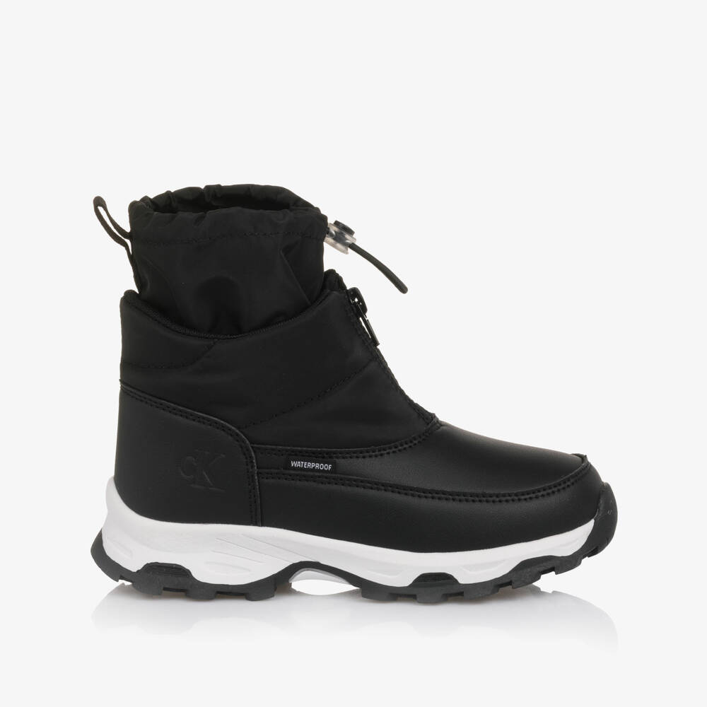 Calvin Klein-Black & White Snow Boots with Toggle & Zip | Childrensalon Outlet