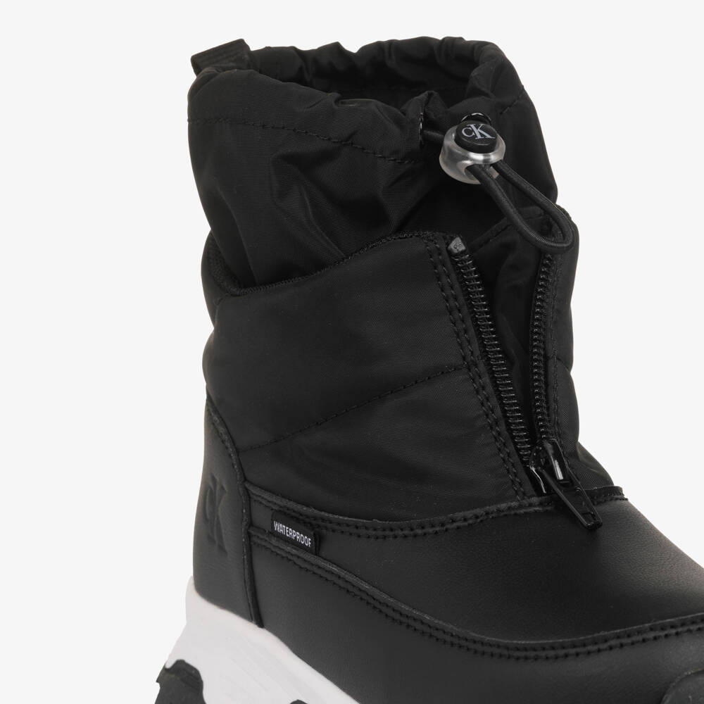 Calvin Klein-Black & White Snow Boots with Toggle & Zip | Childrensalon Outlet