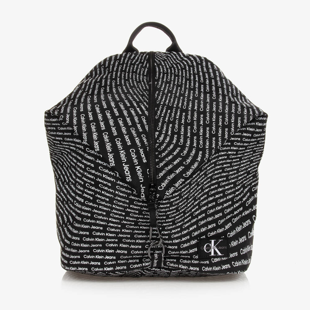Black Zip Up Backpack 40cm