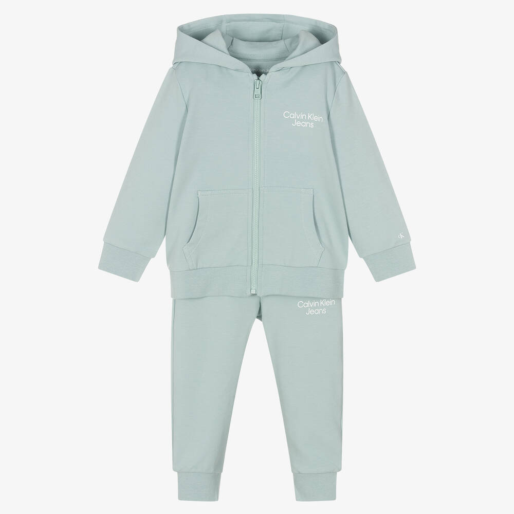 Calvin Klein Jeans - Blue Cotton Logo Tracksuit | Childrensalon