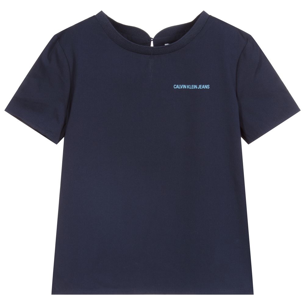 Calvin Klein Jeans - Blue Cotton & Modal T-Shirt | Childrensalon