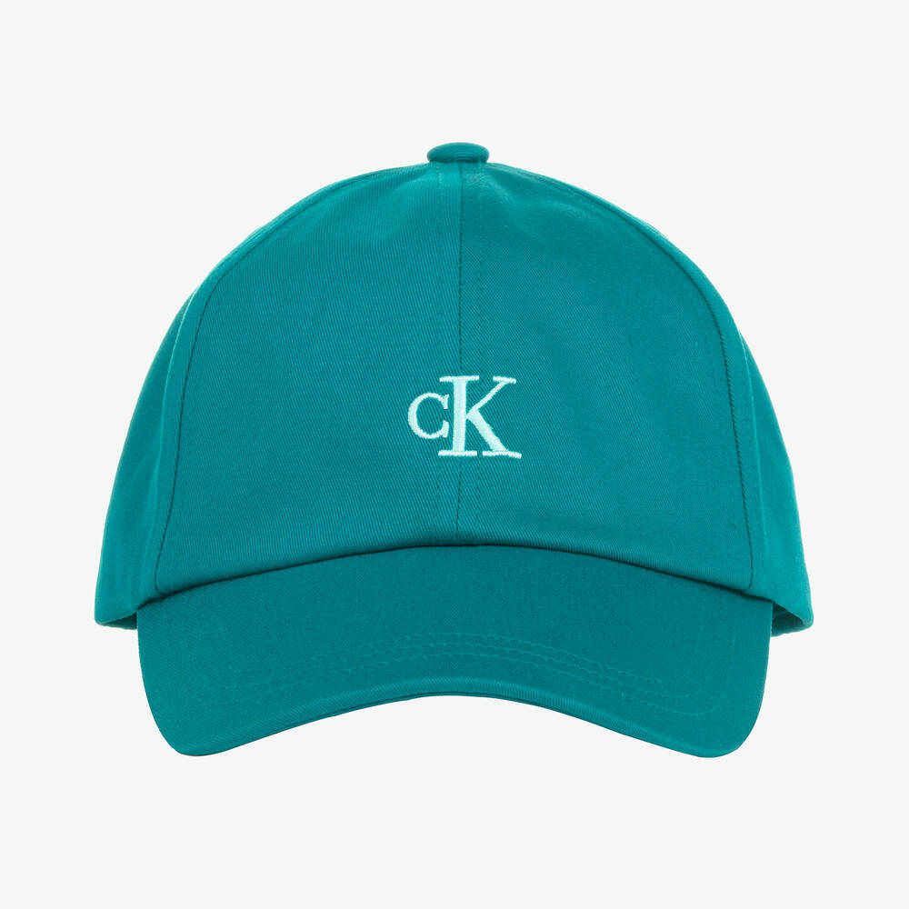 Calvin Klein Blue Cotton Monogram Baseball Cap