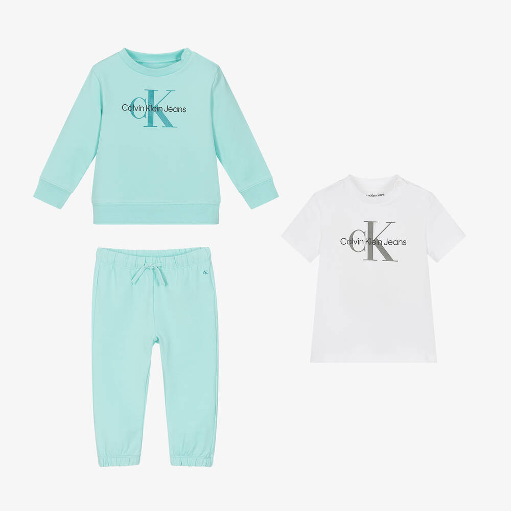 Baby blue calvin klein set deals